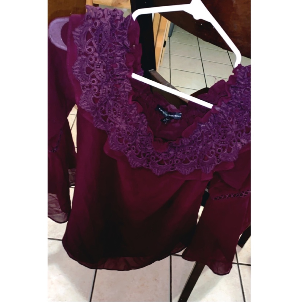 Maroon White House black market blouse